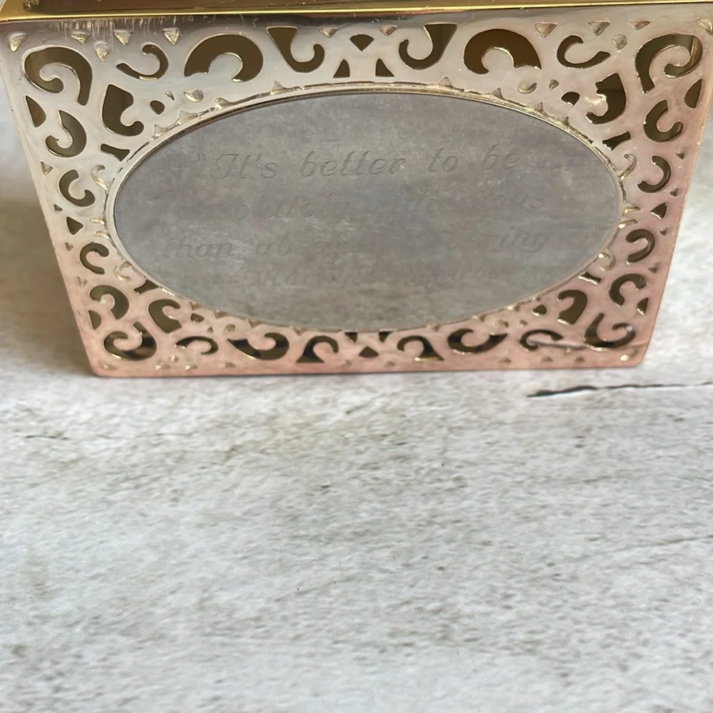 Silver Jewelry Box, Ornate, Marylin Monroe Quote Engraving