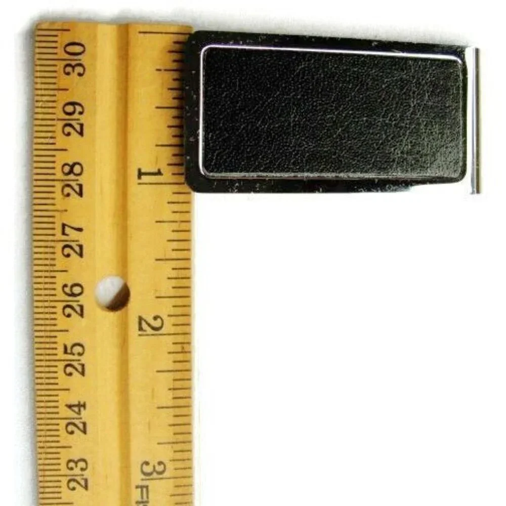 Money Clip Black & Silver Tone Wallet Credit Card Cash ID Holder Vintage