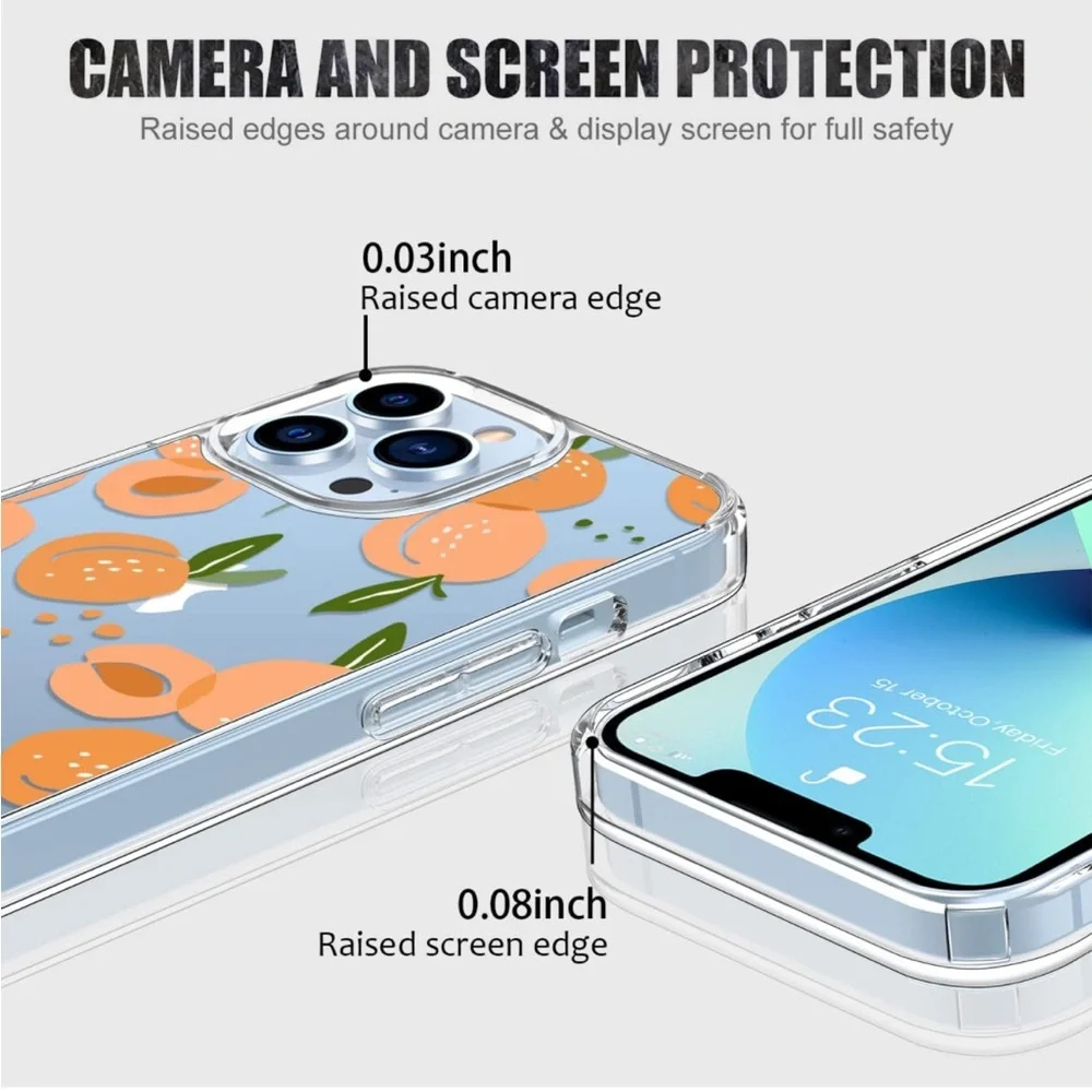 5for$10 Peach iPhone 12 Pro Max Case with Screen Protector Slim Phone Case