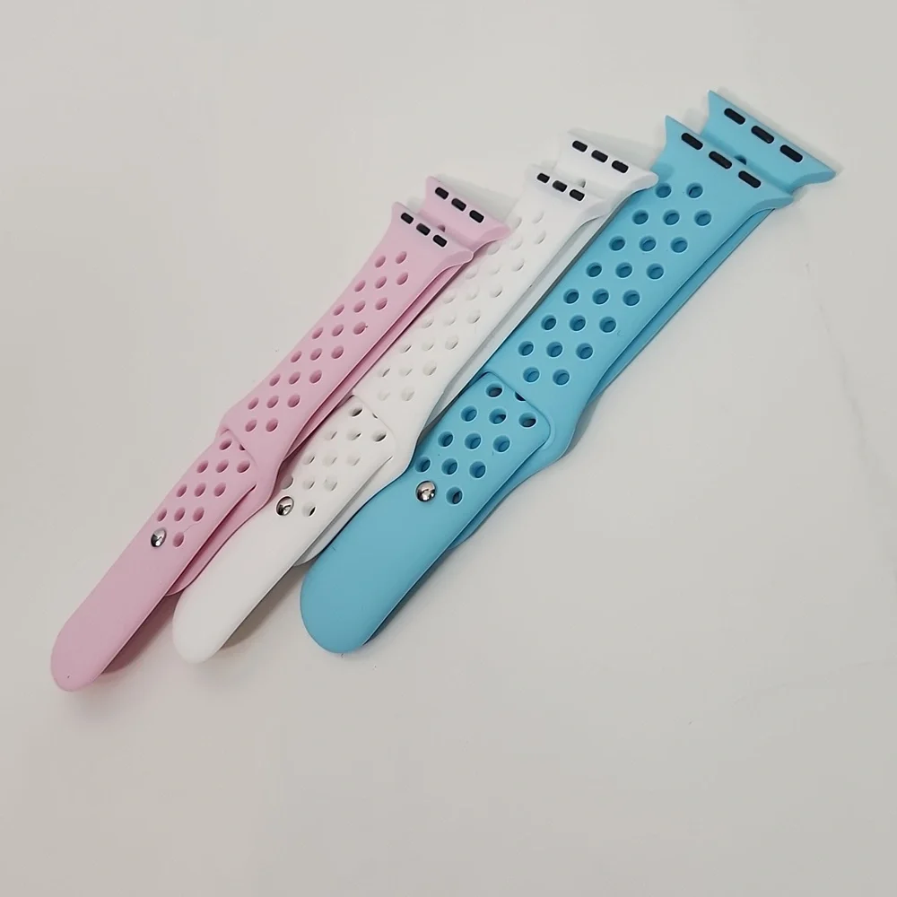COPY - 22 mm lug Apple Watch Compatible 3 band latex snap band set for MEN, NWT