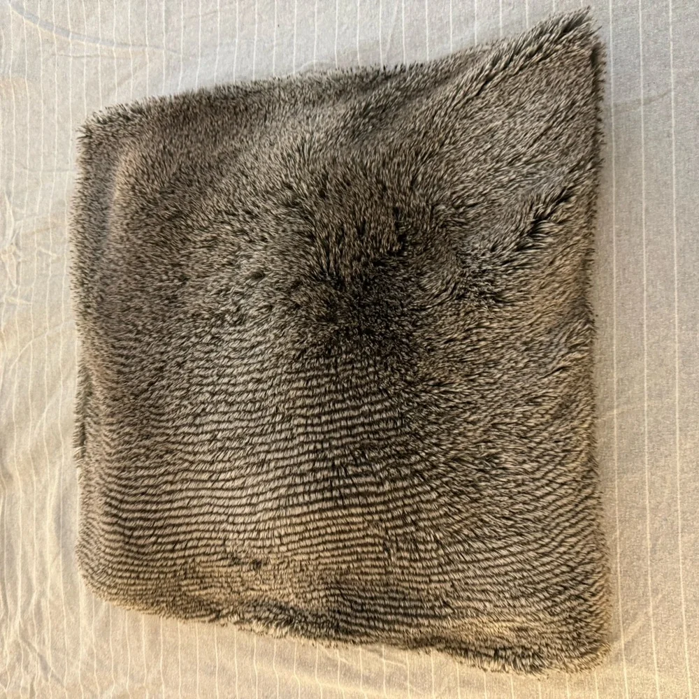 Restoration Hardware Faux Fur Pillow Covers - Grey and Brown