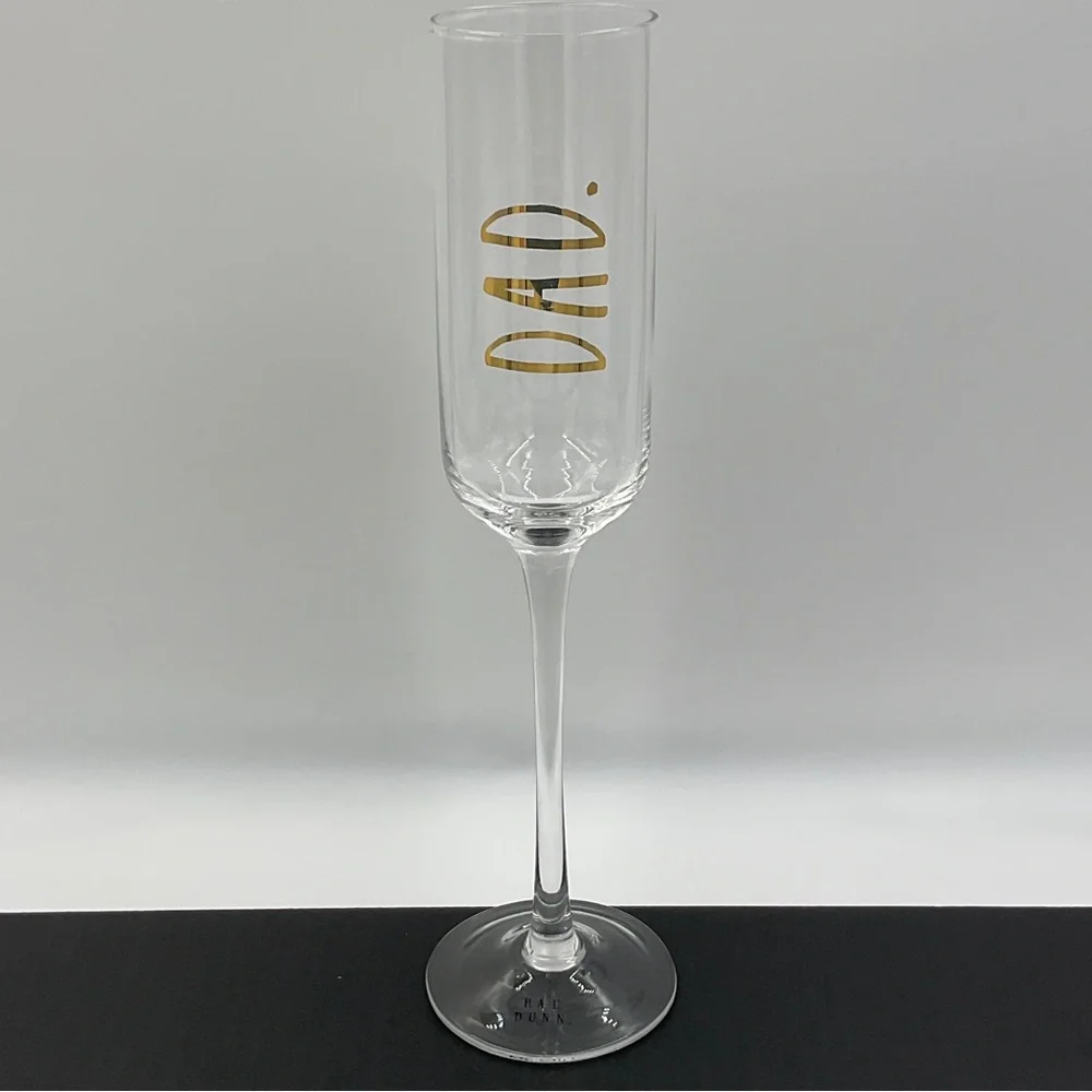 Rae Dunn DAD Pregnancy Announcement Stemmed Champagne Flute Glass Surprise