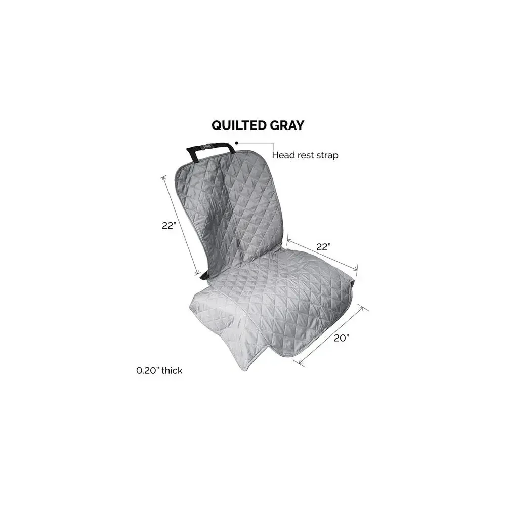 Furhaven Universal Water-Resistant Quilted Single Car Seat Protector - Gray