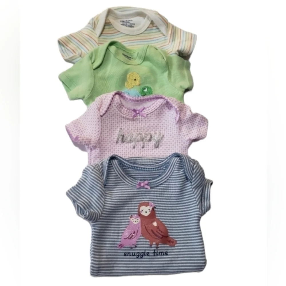 a set of 4 baby girl pajamas gerber newborn 0 months