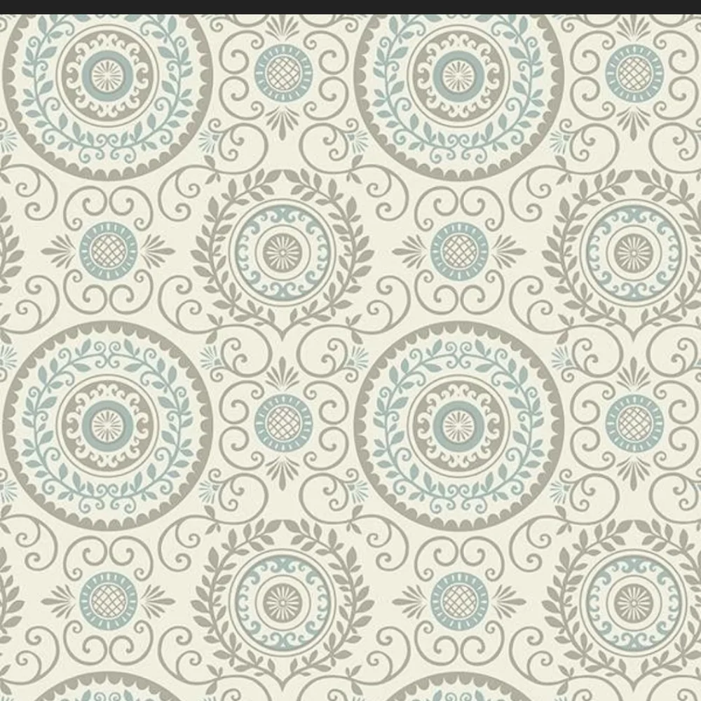 Wallpaper Annabel Aqua Medallion - boho farmhouse