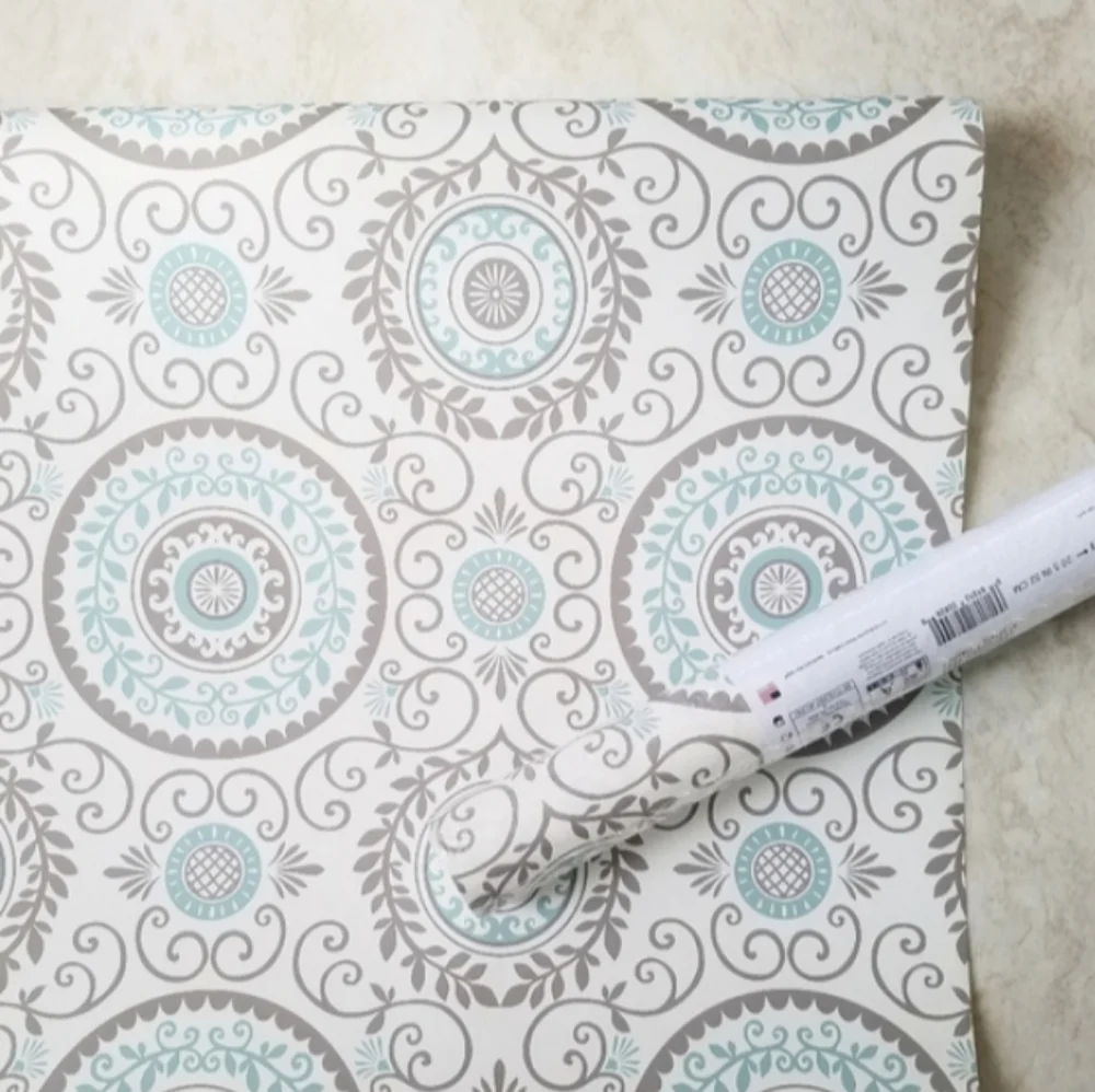 Wallpaper Annabel Aqua Medallion - boho farmhouse