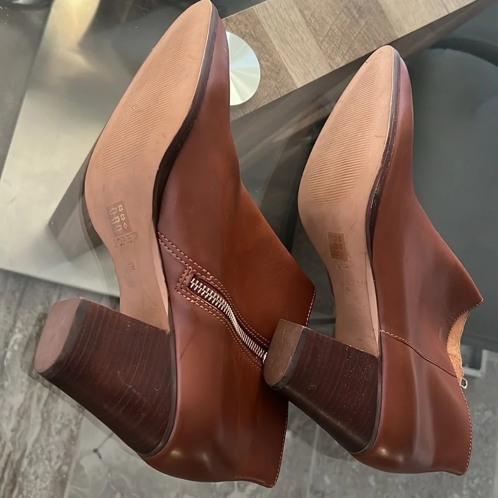 NEW J. Crew Brown Leather Ankle Boots, Size 12 New w/o Box