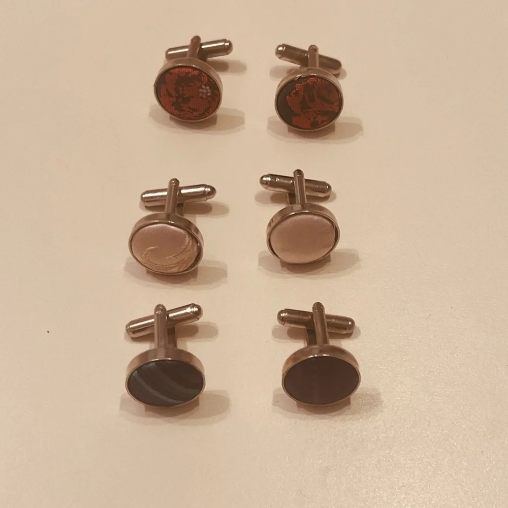 Vintage cufflinks for men 3 pairs