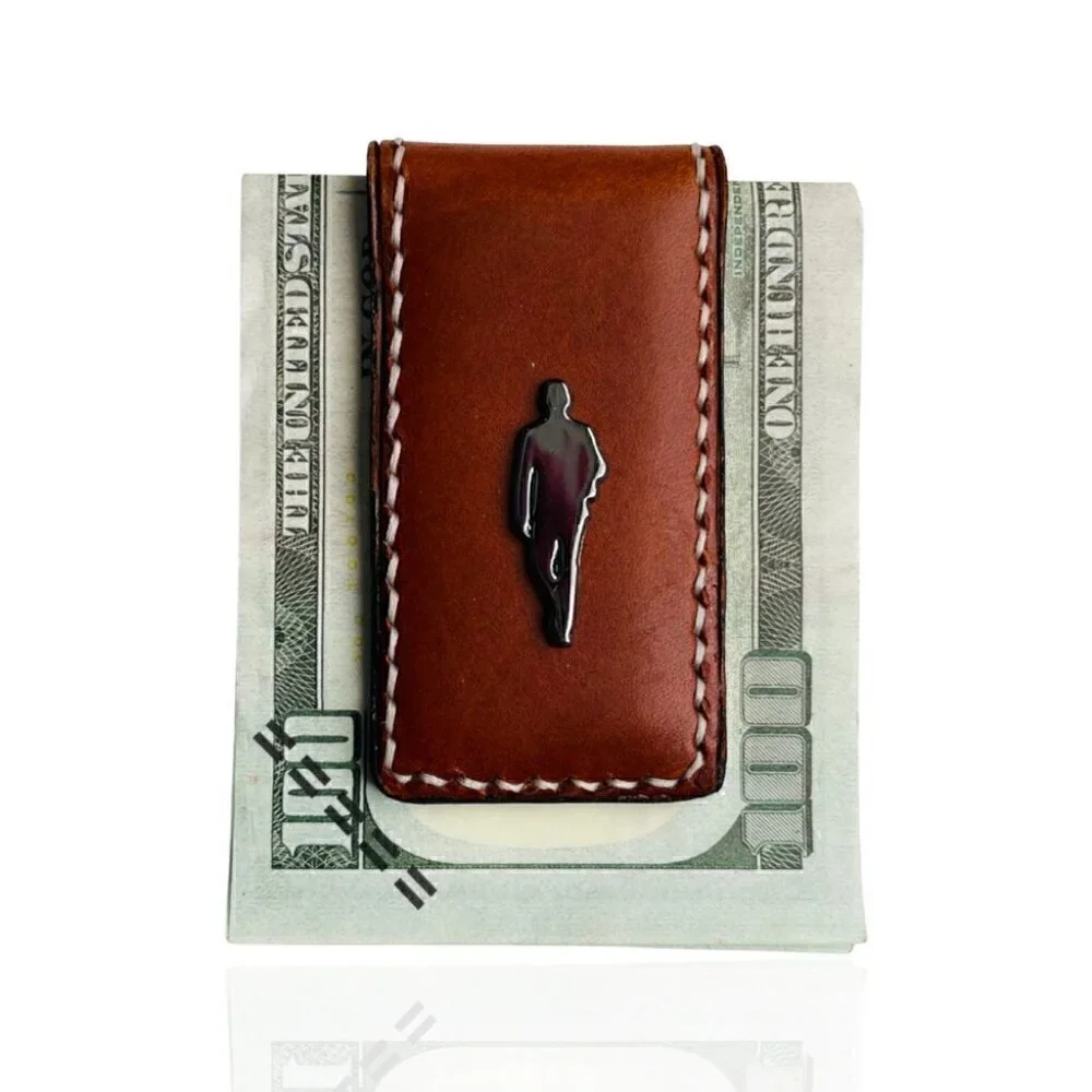 Hand Crafted Leather Money Clip, Strong Magnet, Accessory for Men