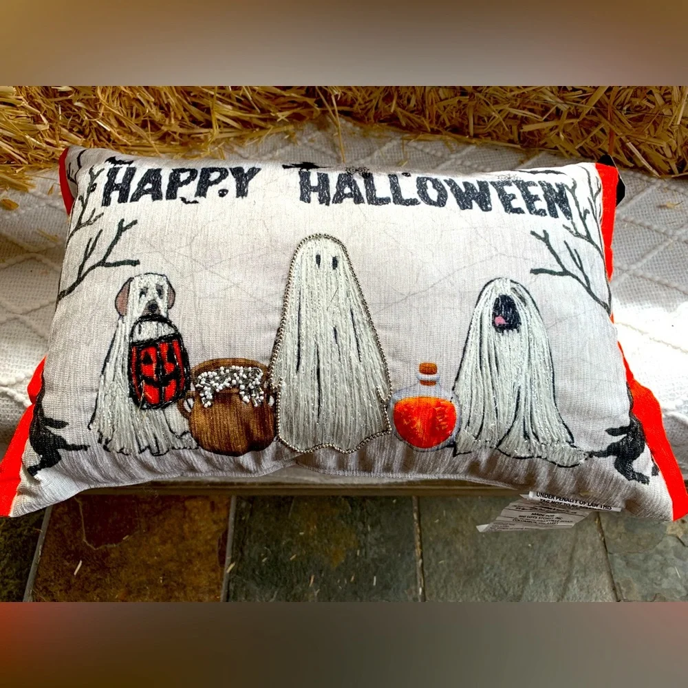 Halloween Decor Dogs in Ghost Costumes Trick or Treating Happy Halloween- NWT