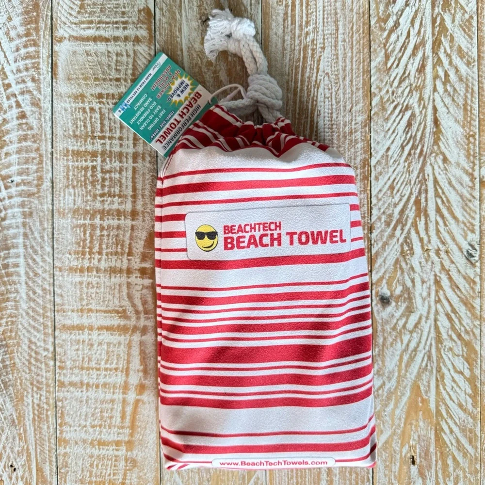 ❣️BeachTech High Performance Red Stripe Beach Towel❣️ ~large 30