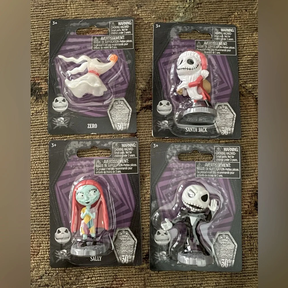 The Nightmare Before Christmas Cake Topper Play Figure Lot of 4