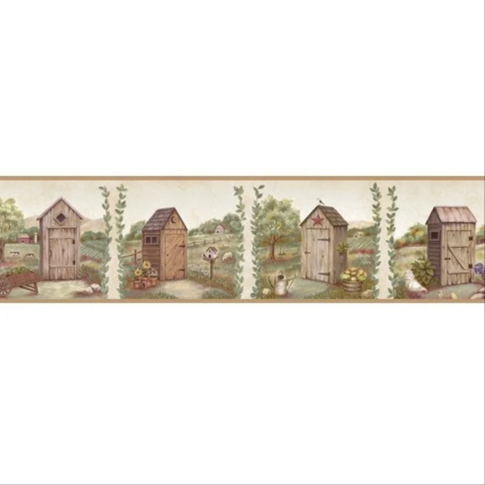 Wallpaper Border Country Fredley Meadow Outhouses