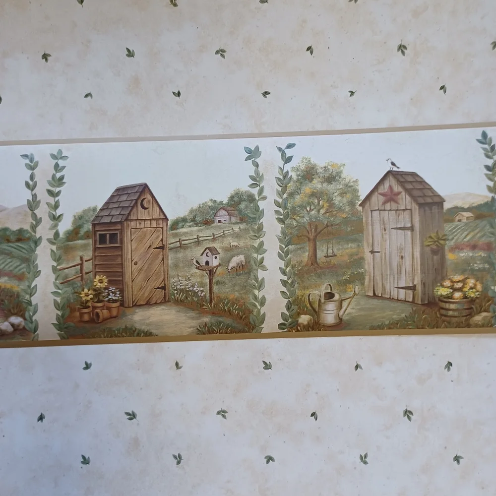 Wallpaper Border Country Fredley Meadow Outhouses