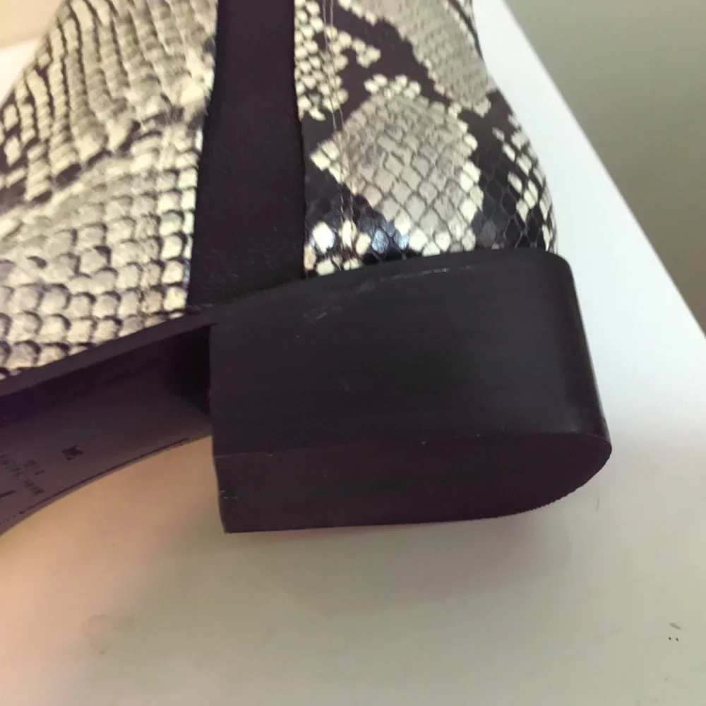 Marc Fisher Snakeskin print Vivica block heel boots