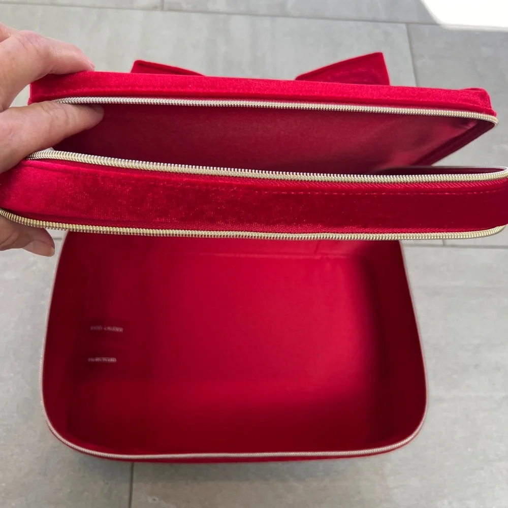 NWT gorgeous red velvet train case - cosmetics? Jewelry? Scarves? You decide! 😊