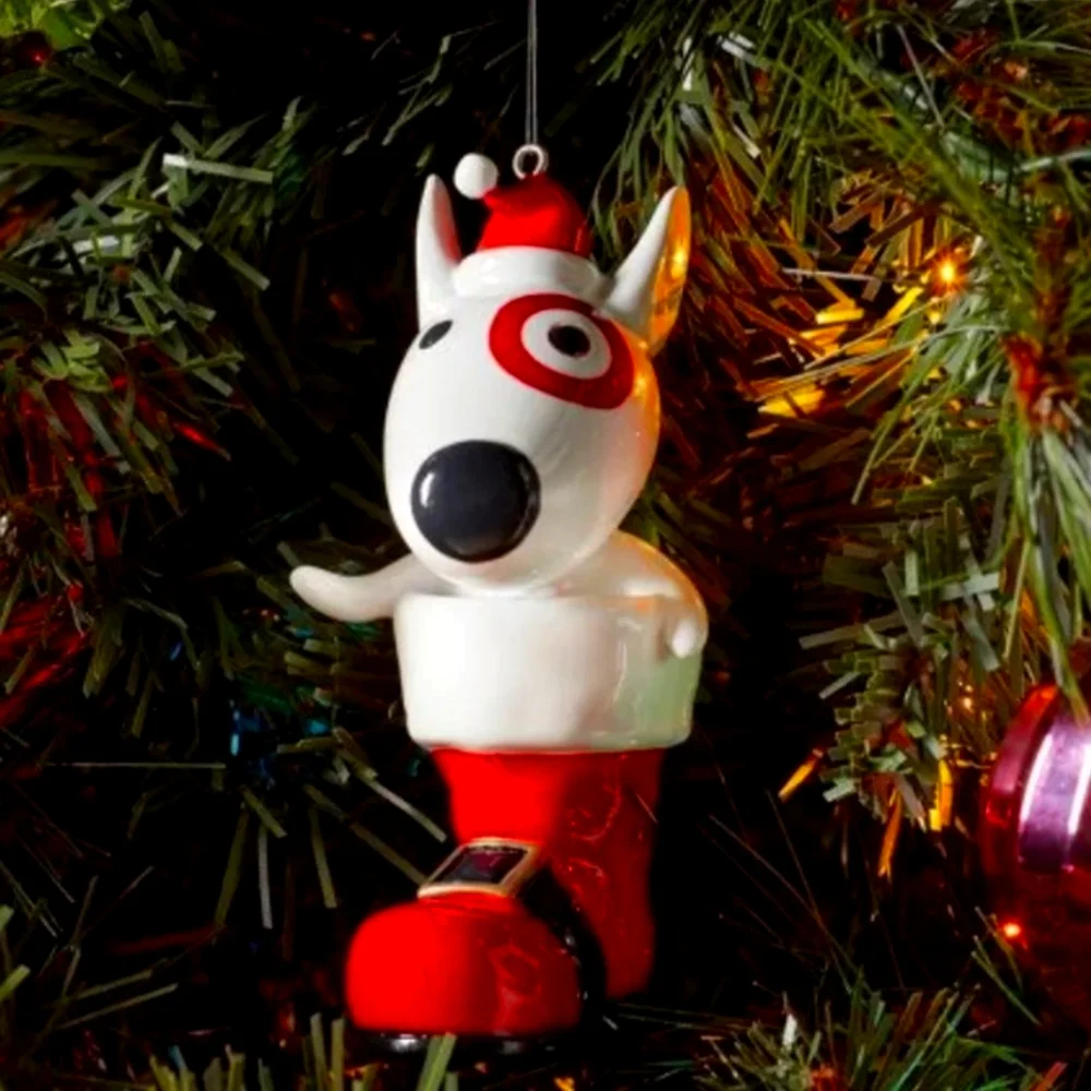TARGET WONDERSHOP BULLSEYE THE DOG IN SANTA'S BOOT CHRISTMAS ORNAMENT 2024 T
