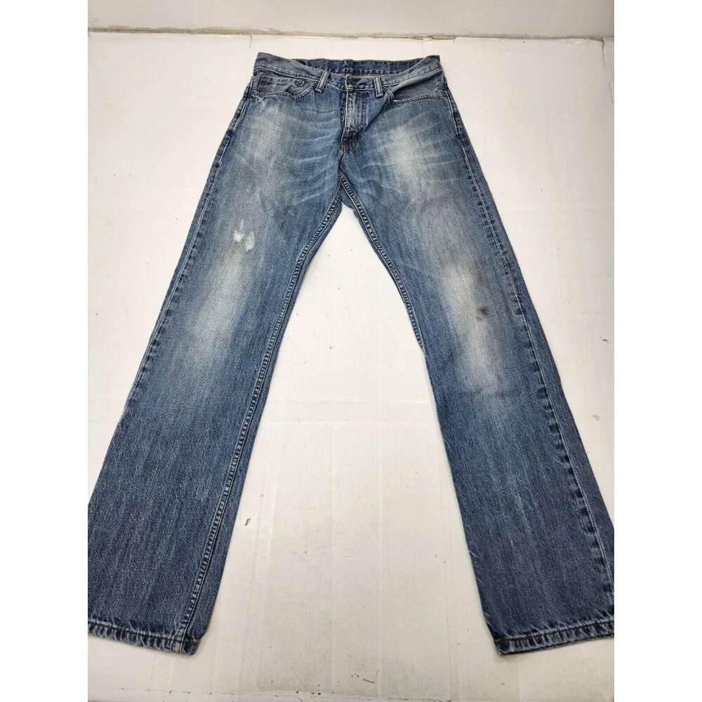 Levi's 514 Mens 100% Cotton Slim Straight Denim Distressed Jeans Size 32x34