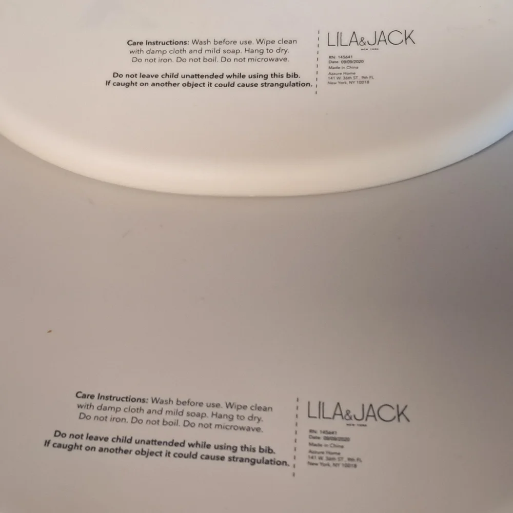 Lila & Jack New York silicone bibs