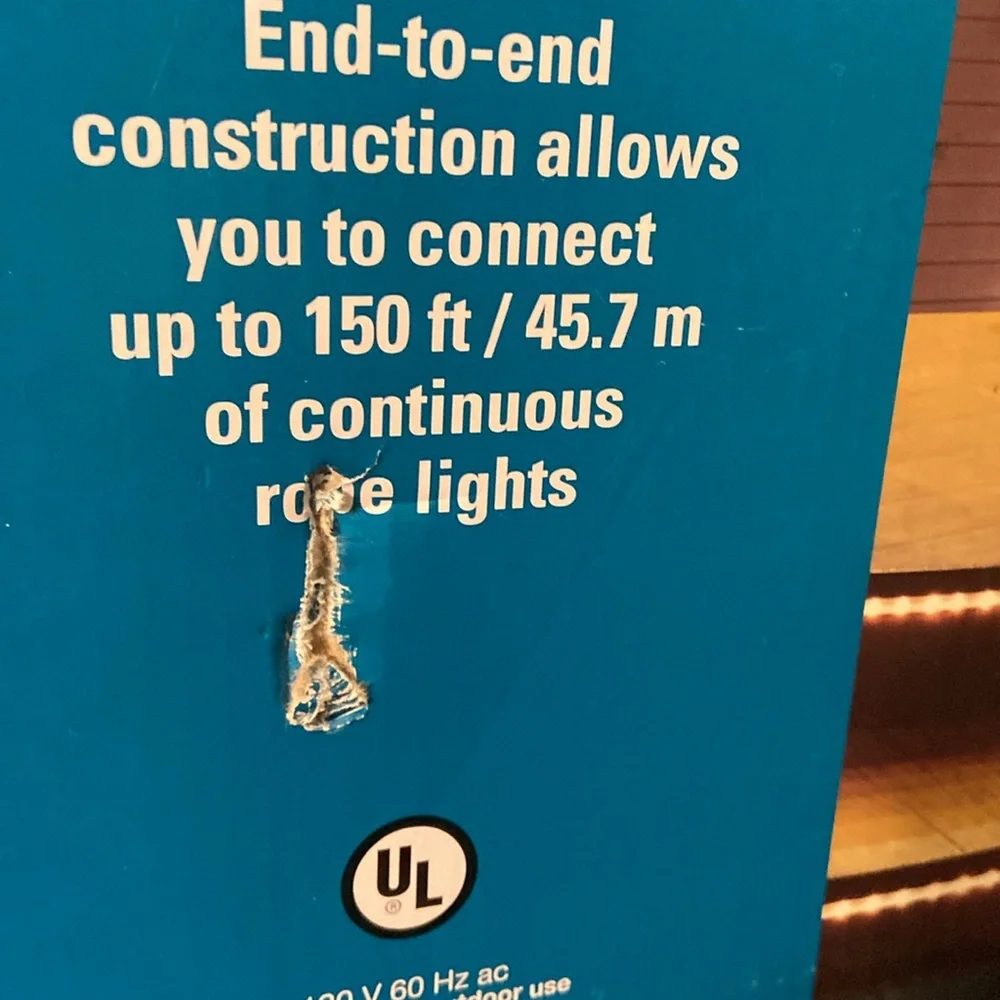 NIB LED rope lights 18 foot pathways, trees. Holiday, roofline decks