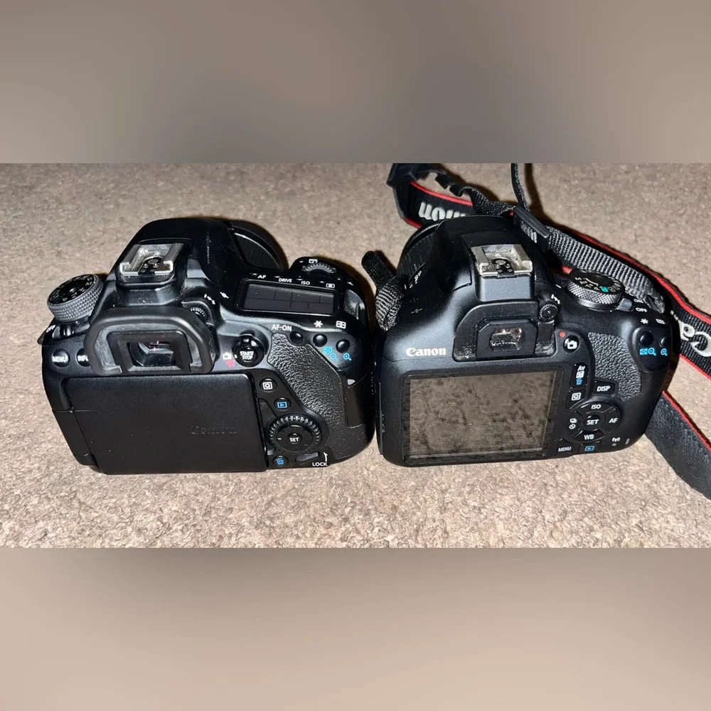 canon cameras(rebel T7 and 80D) and 5 lenses. Used- well used