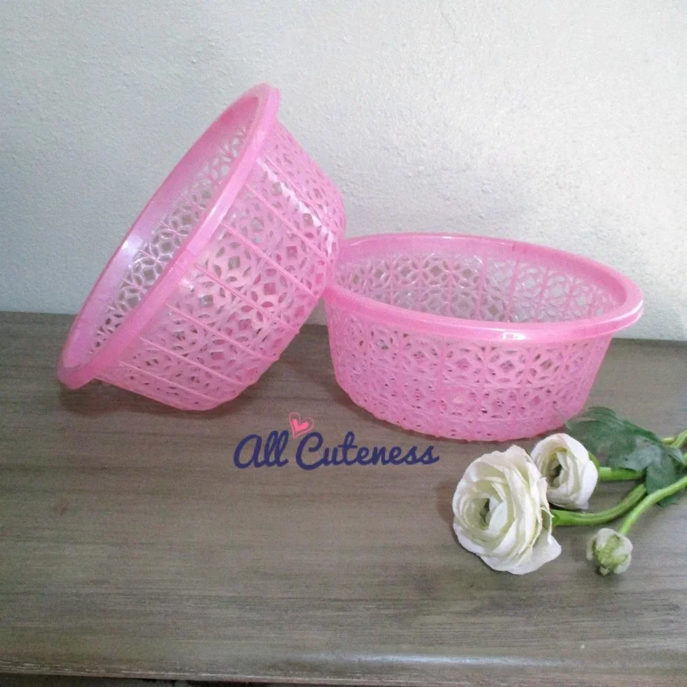 2 Pink Storage Baskets