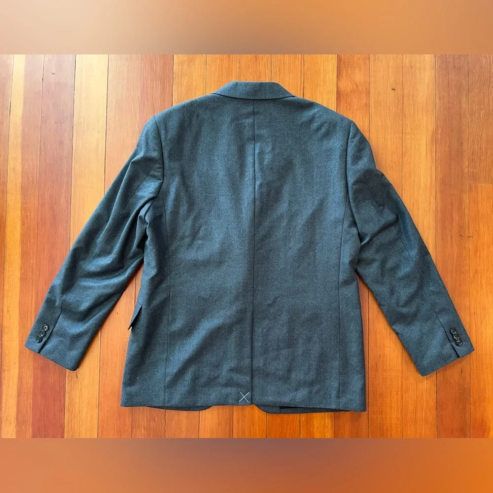 NWOT Madewell Roebling Two-Button Blazer in Italian Fabric 40R -Heather Charcoal