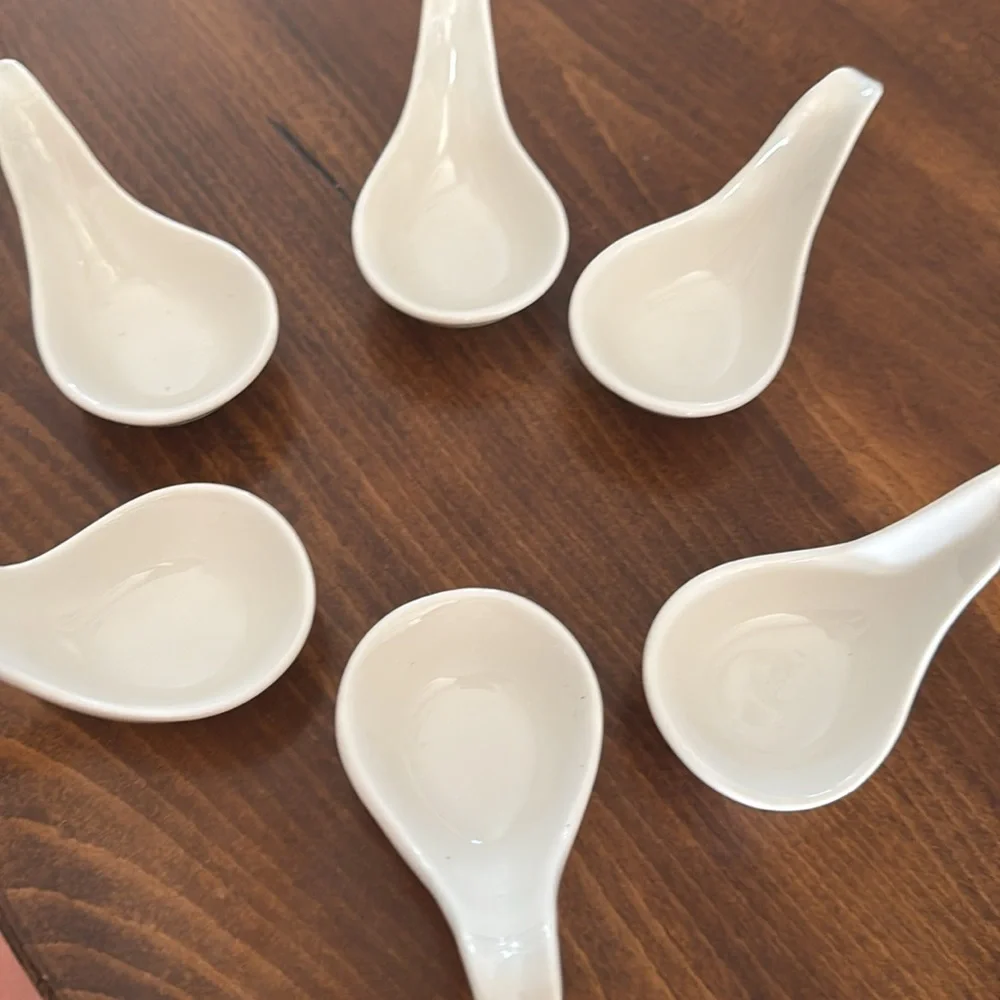 West Elm porcelain serving spoons. 6 spoons perfect condition.