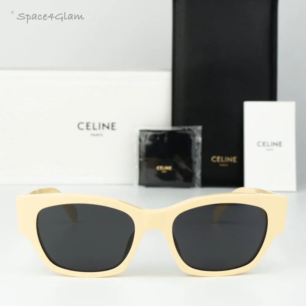 BRAND NEW Celine CL40197U 39A Shiny Light Brown Smoke Geometric Sunglasses