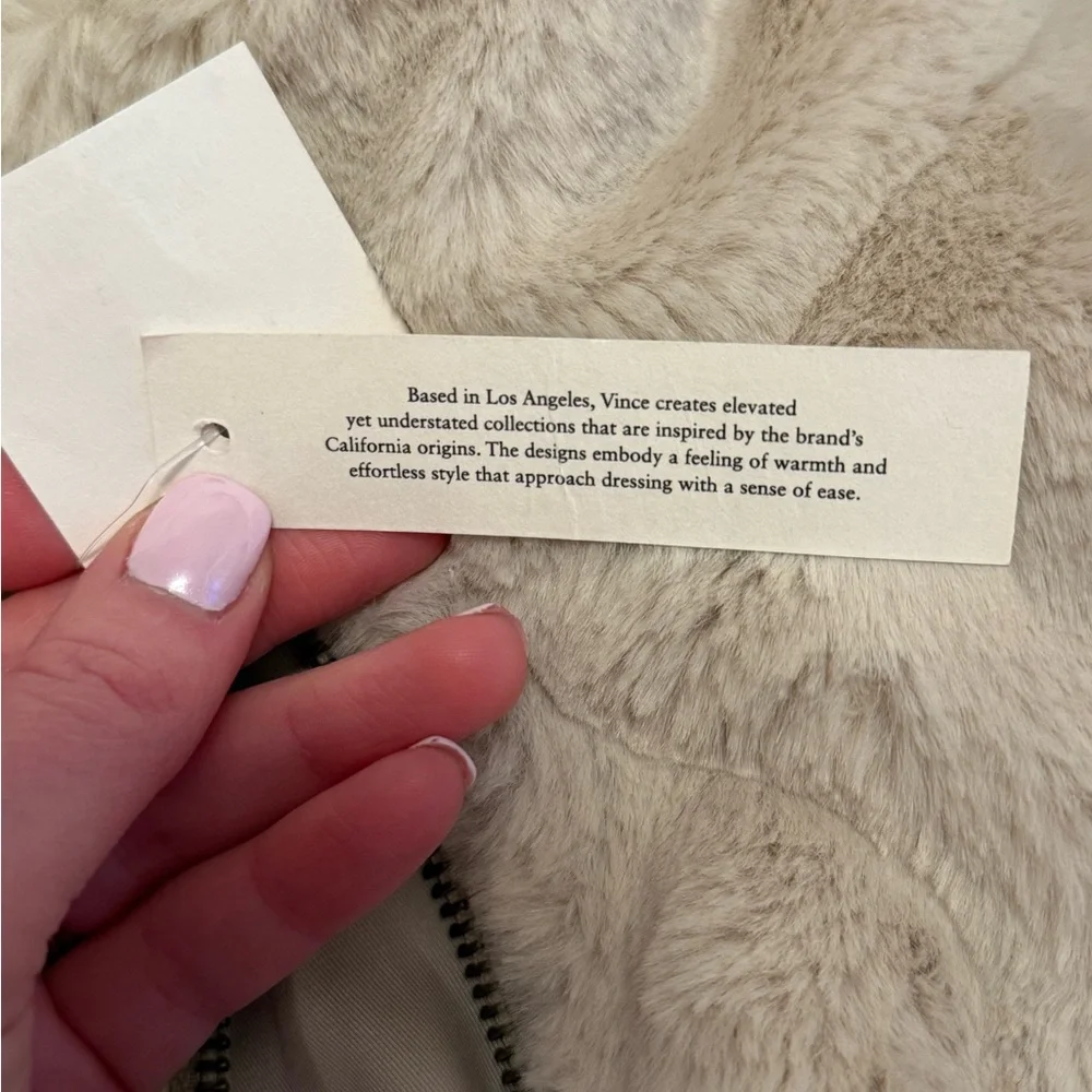Vince Faux Fur Cream Jacket (Size: Large)