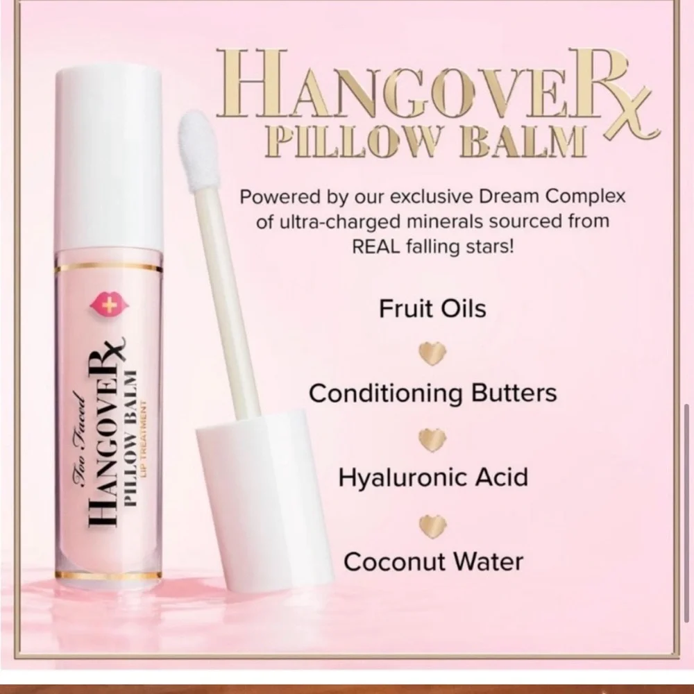New! Too Faced Pink Mint Hangover Rx Pillow Balm