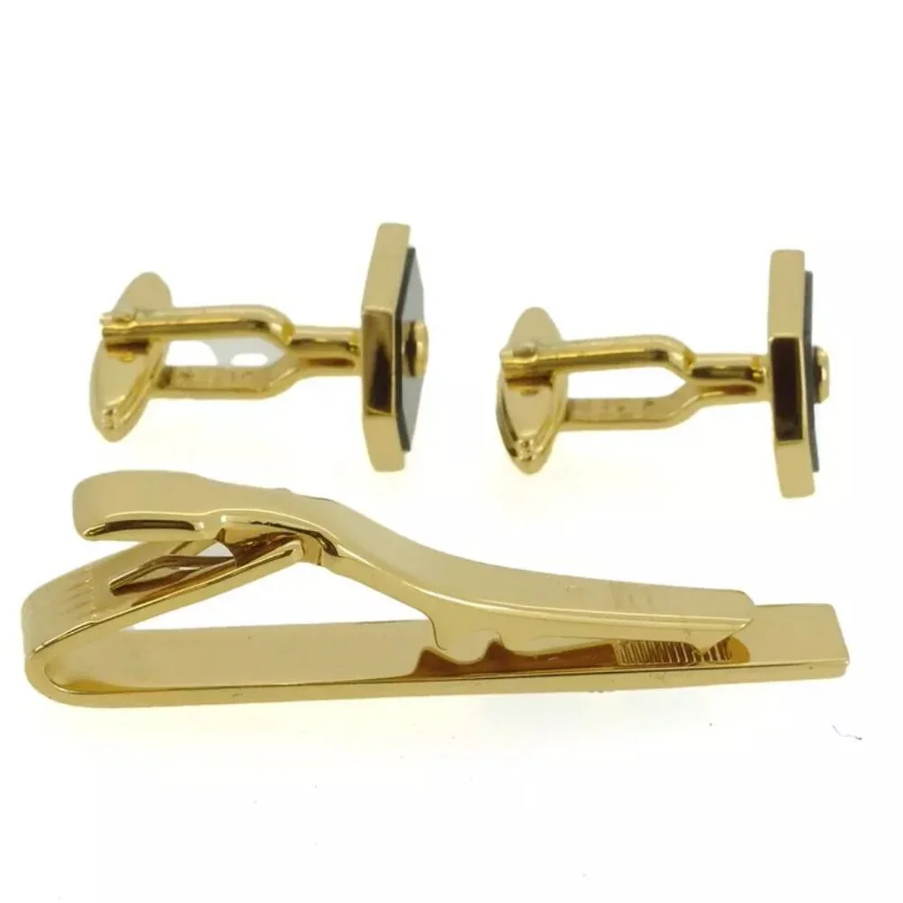 dunhill cuff 2 items set Gold Hardware Authentic used T9987