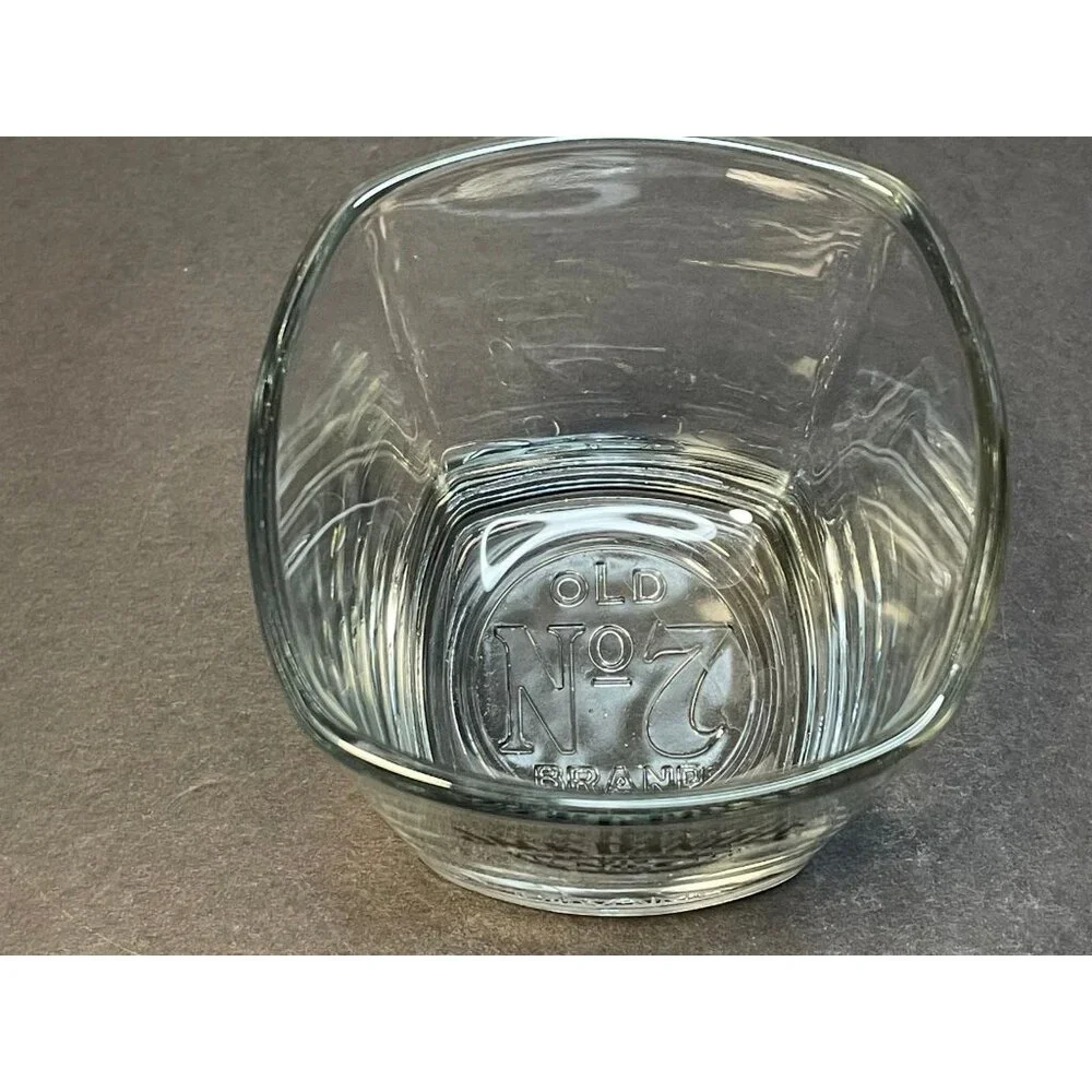 Jack Daniels Old No 7 Whiskey shot glass mug cup square clear