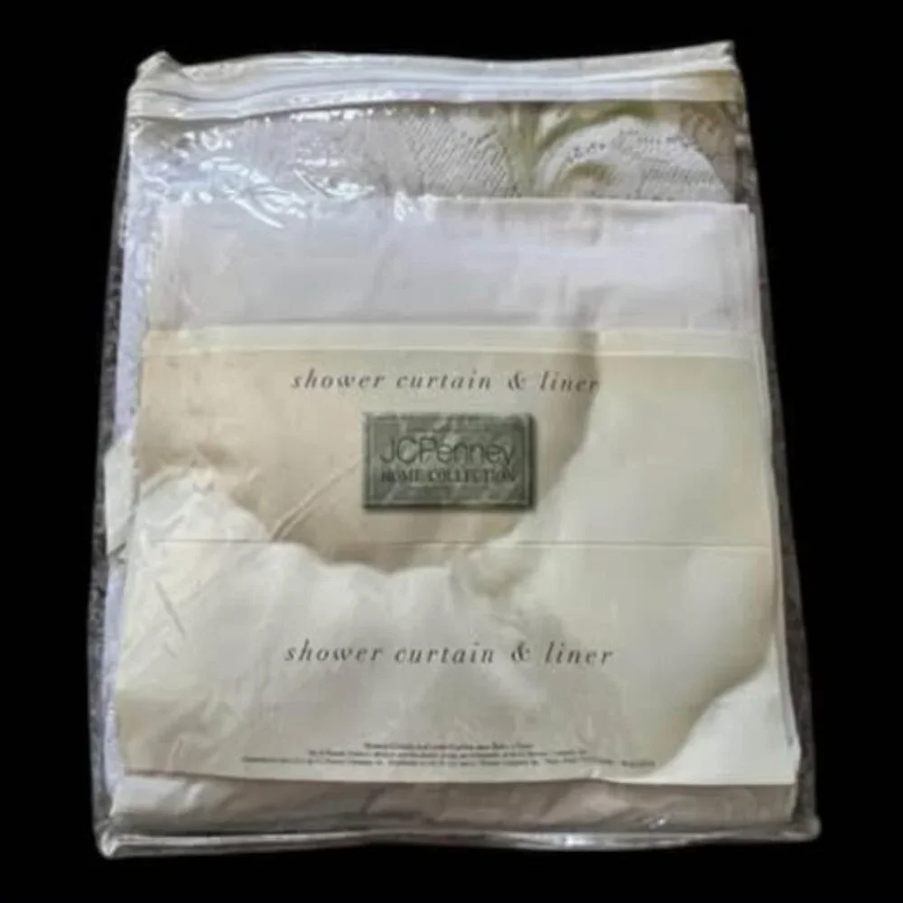 JC Penney Lace Shower Curtain w/ Liner NIP