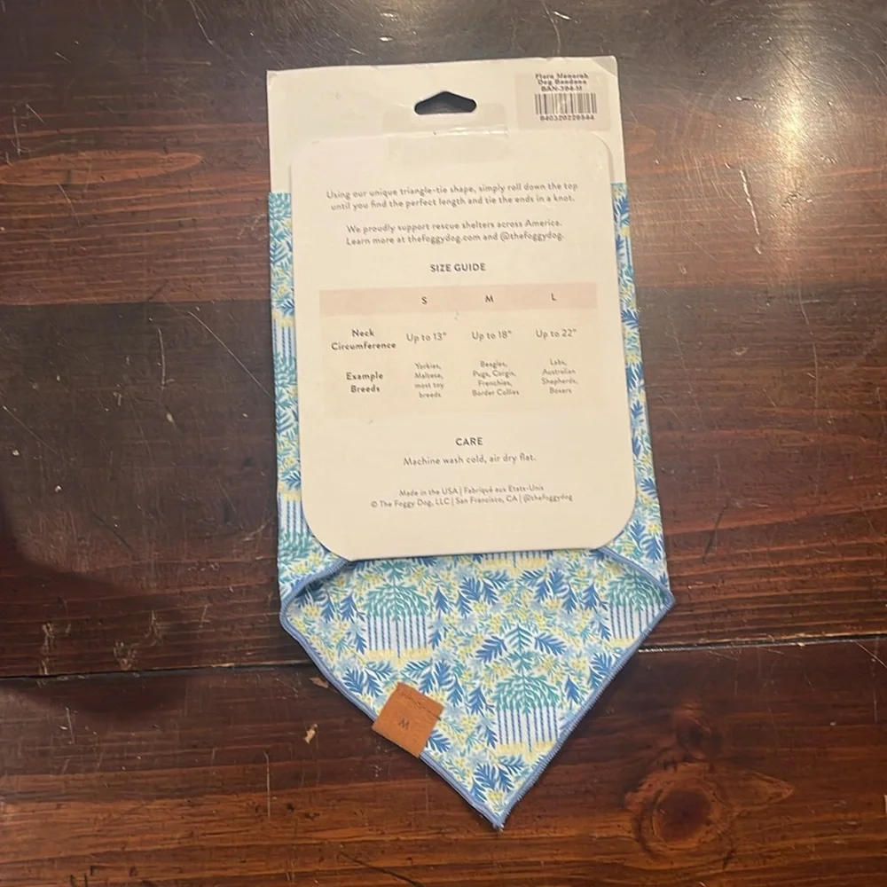 Dog Bandana by Foggy Dog - Flora Menorah Hanukkah