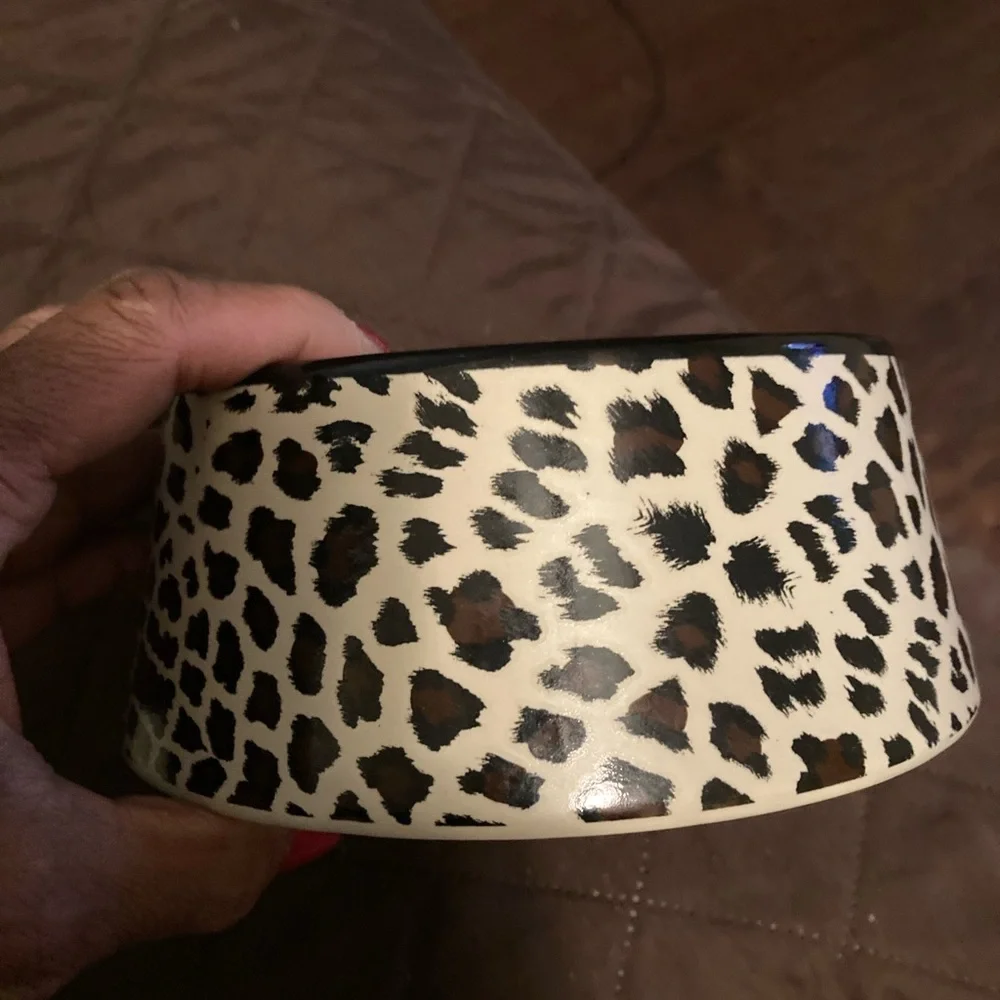 Leopard Print Dog Bowl