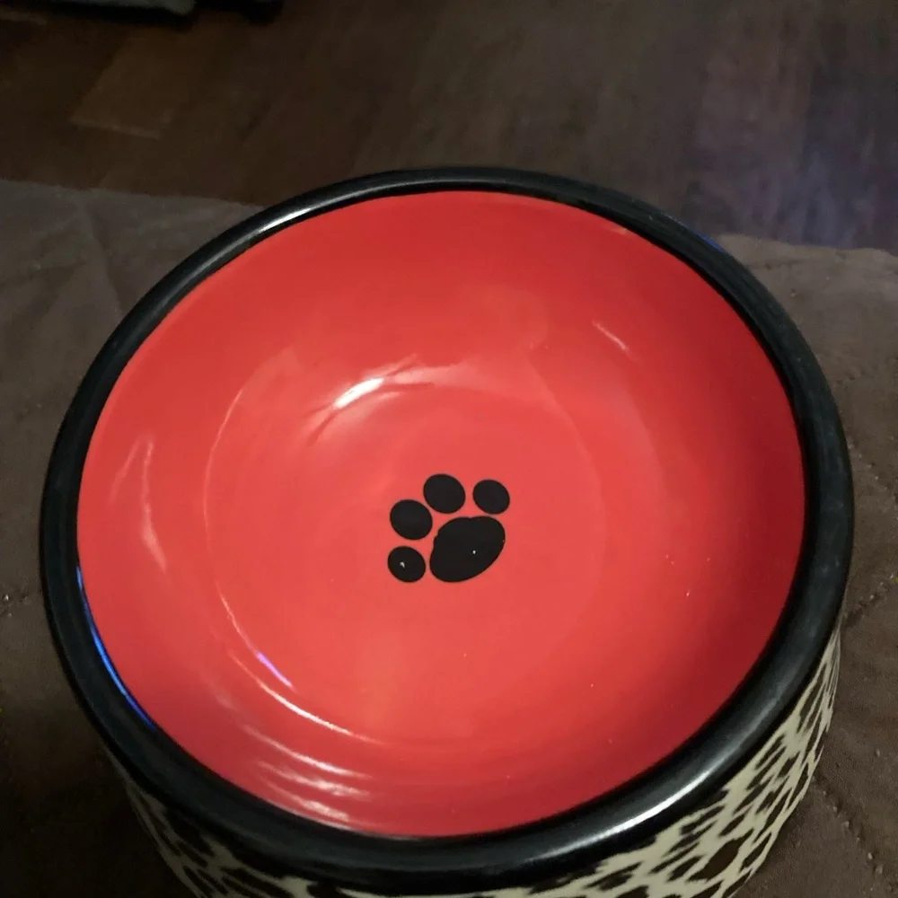 Leopard Print Dog Bowl