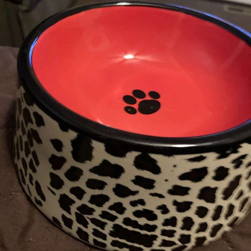 Leopard Print Dog Bowl