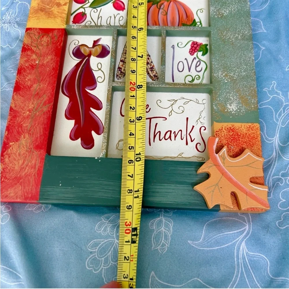 Rustic Farmhouse Fall Thanksgiving Thankful Wood Wall Hanging Decor