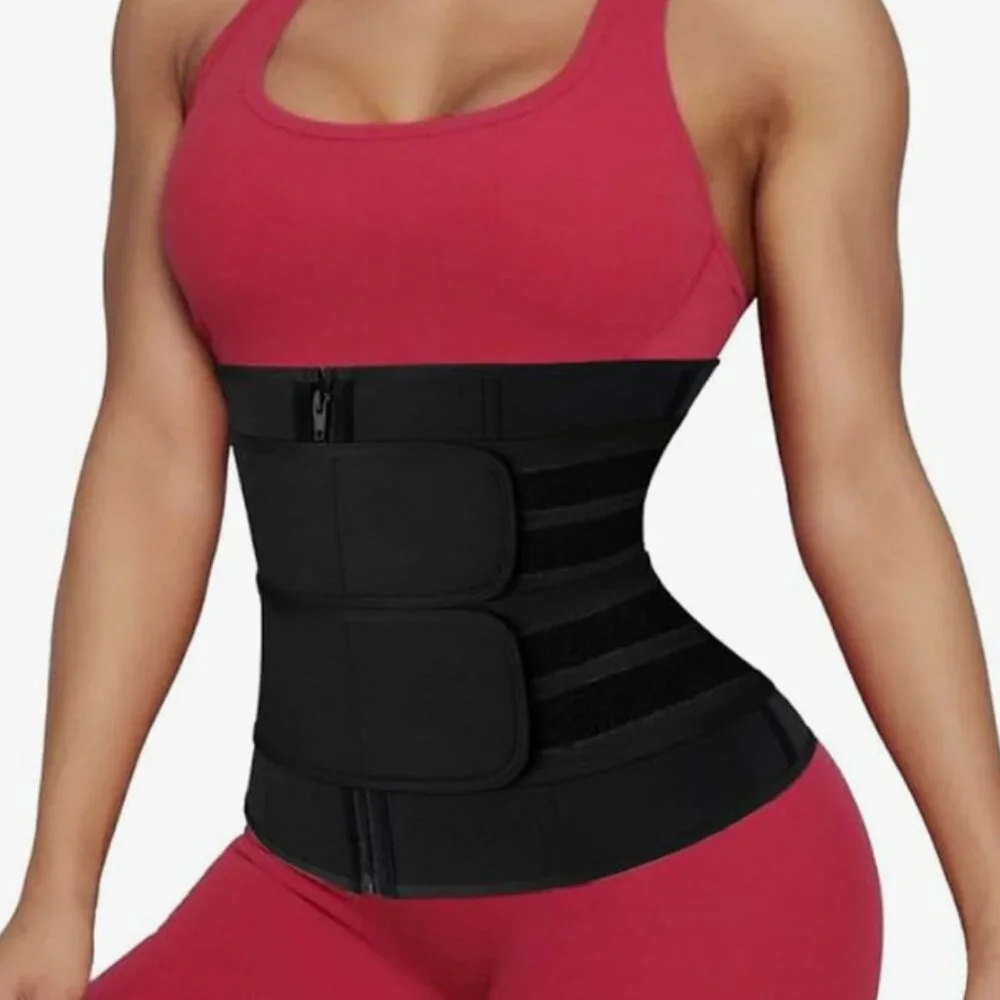 Double Adj. Belt Abdominal Waist Trainer Trimmer