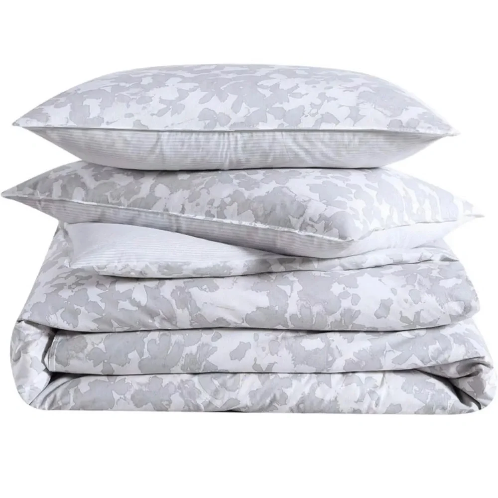 Kenneth Cole Reversible King Comforter Set - 100% Organic Cotton, Merrion Floral