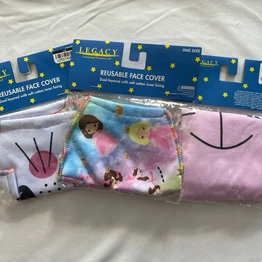 Girls Reusable Face Mask And Neck Gaiter Bundle 3 Pcs