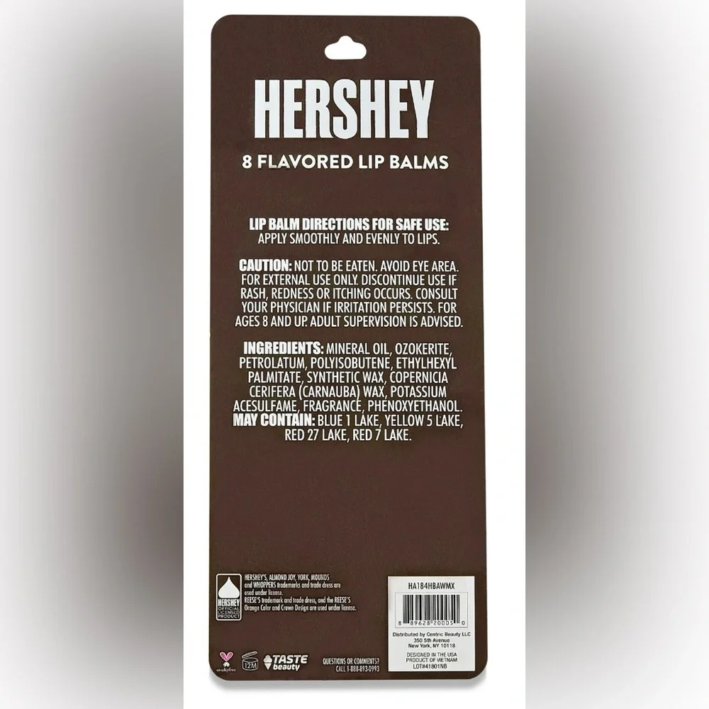 Hershey Flavored Lip Balm, 8 Pack