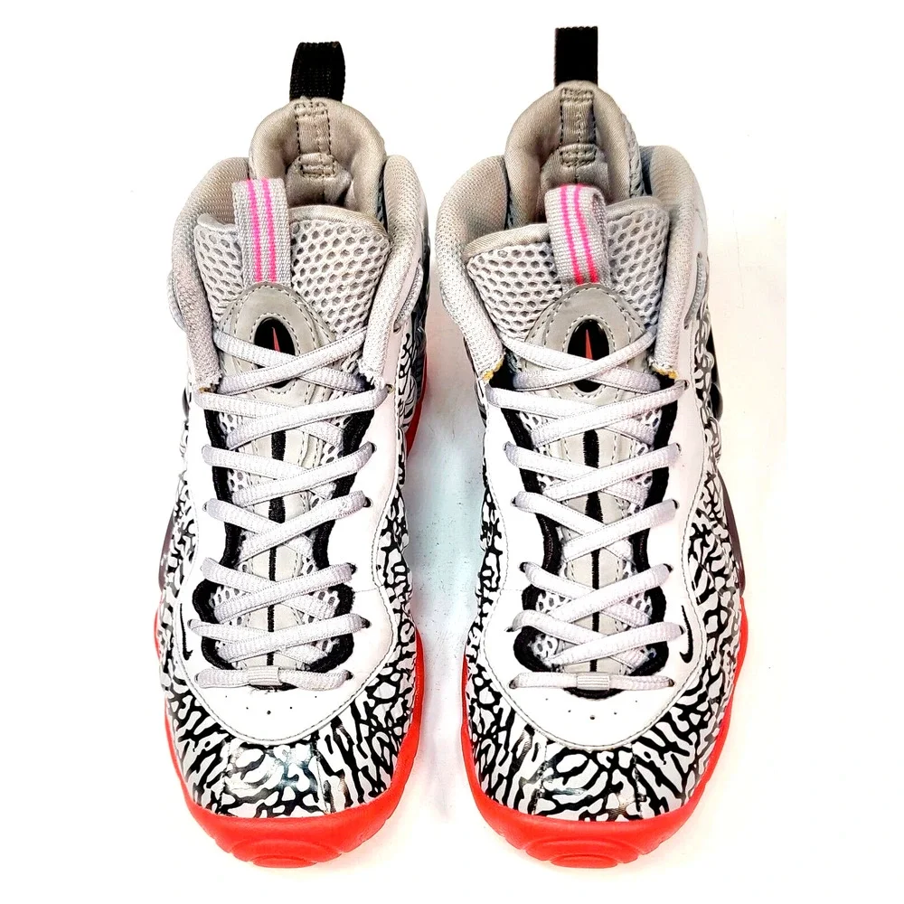 Nike Foamposite Pro GS Size (5Y) Pink Elephant Print Grey Black 644792-002