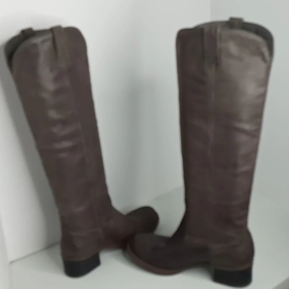 Lucky Brand - Knee High Distressed Leather Boots - Lp-Hippie - Ash Gray - 6.5M