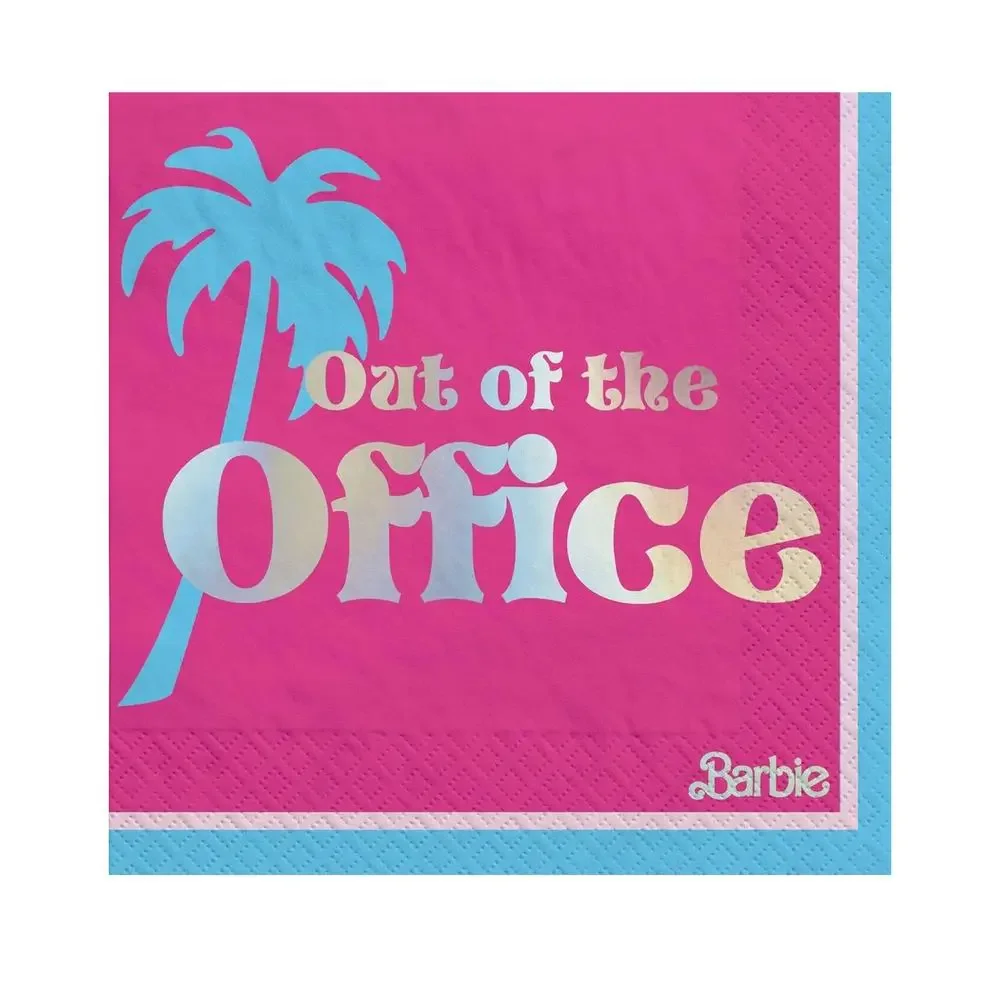 Malibu Barbie Hot-Stamped Beverage Napkins 16ct