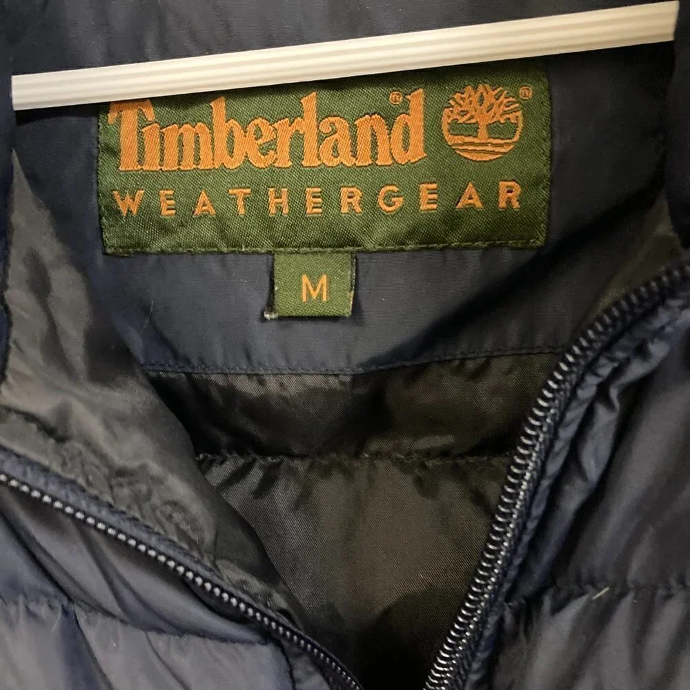 Timberland Weathergear navy blue puffer vest sz M