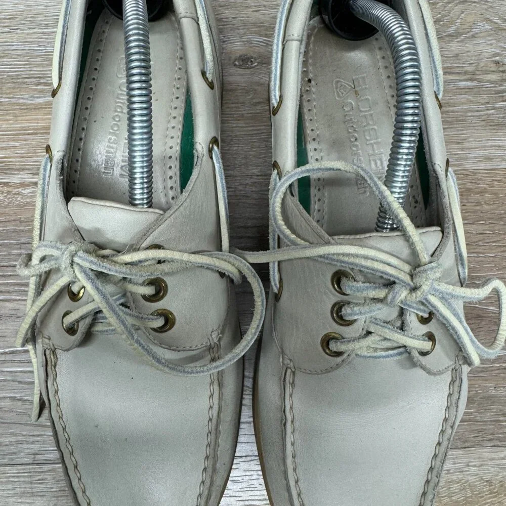 Florsheim Outdoorsman Cream Leather Casual Boat Shoes Men's Size 10