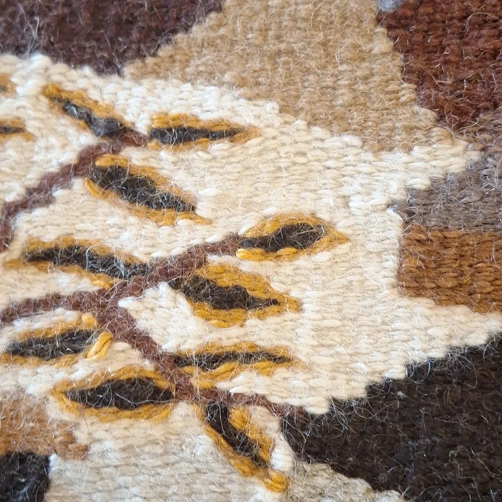 Vintage African Lesotho Mohair Tapestry 17x26