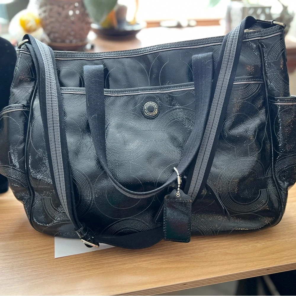 COACH Diaper Bag w / Dust Bag & Changing Mat!! Vintage!!(Rare!!)
